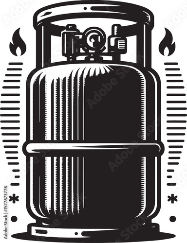 gas cylinder silhouette art illustration premium quality