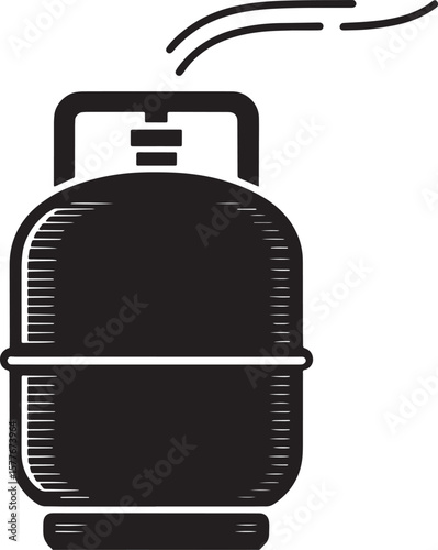 gas cylinder silhouette art illustration premium quality