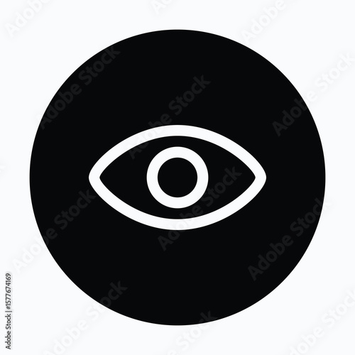 Eye Circular Icon For User Interface, Isolated Vector Icon.