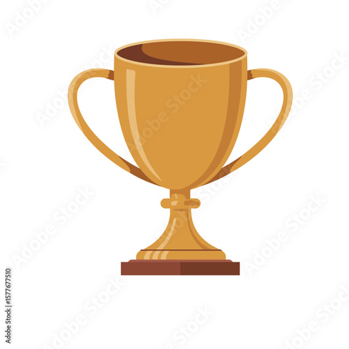 Flat vector Trophy cup award icon. Flat illustration of trophy cup vector, Isolated design. white background