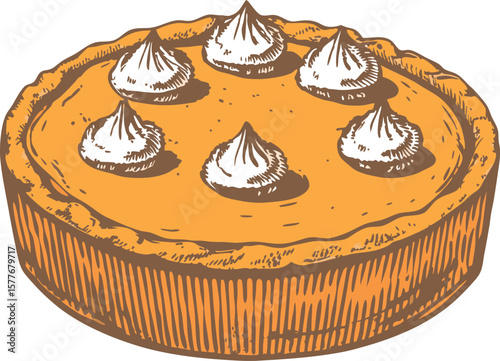 Delicious Homemade Pumpkin Pie with Whipped Cream Topping