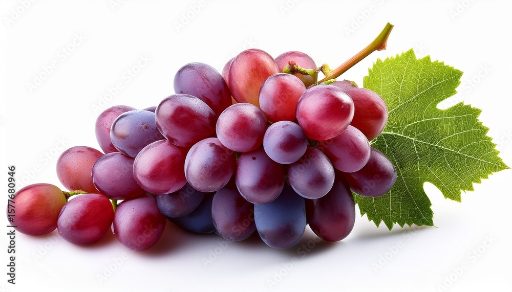 Fototapeta premium cluster of fresh grapes isolated on white background