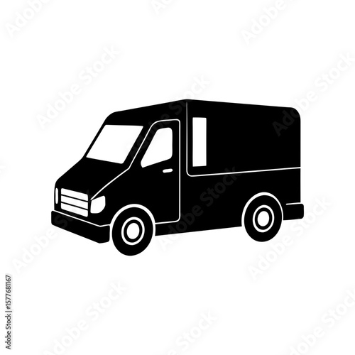 Delivery van with boxes silhouette.