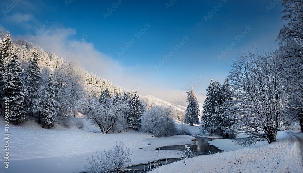 Obraz premium nature s silence in a snow laden vista