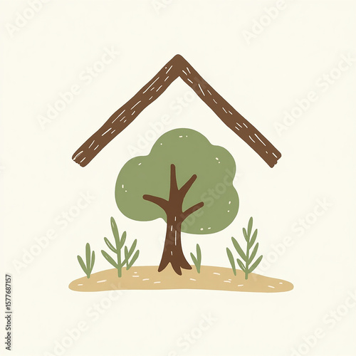 tree and house