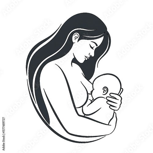 vector illustration World Breastfeeding Week 2025: A Mother's Embrace, A Baby's Lifeline