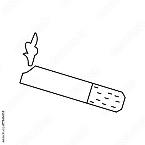 cigarette lineal icon with white background vector stock illustration