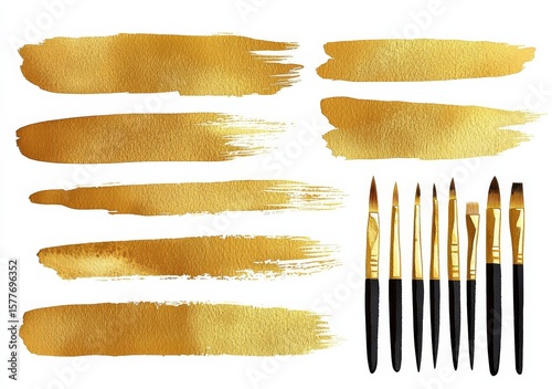 Enhance your painting experience with premium gold watercolor brushes.