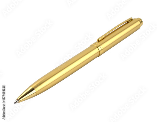 Pen ballpoint pen isolated ballpoint business ink gold transparent background.