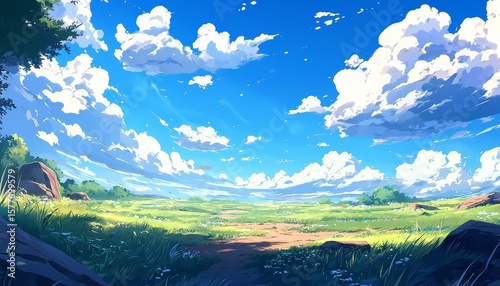 Experience the beauty of colorful anime landscapes in your space.