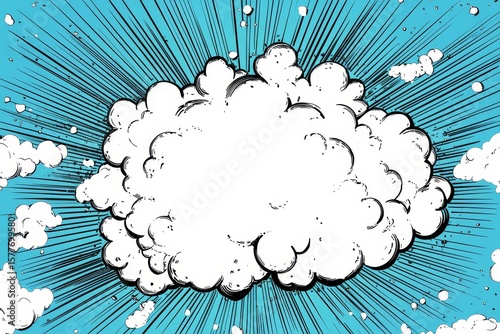 Colorful comic-themed cloud background design