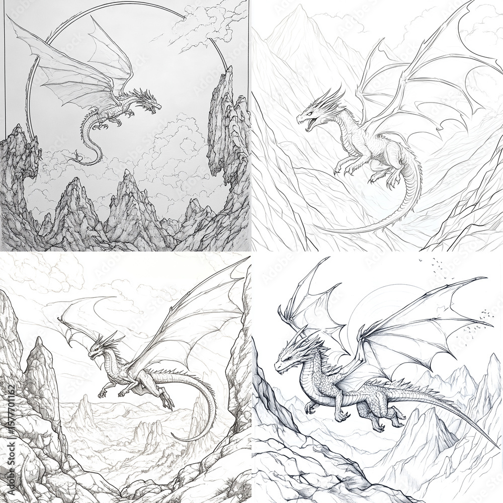 Naklejka premium black and white cartoon illustration