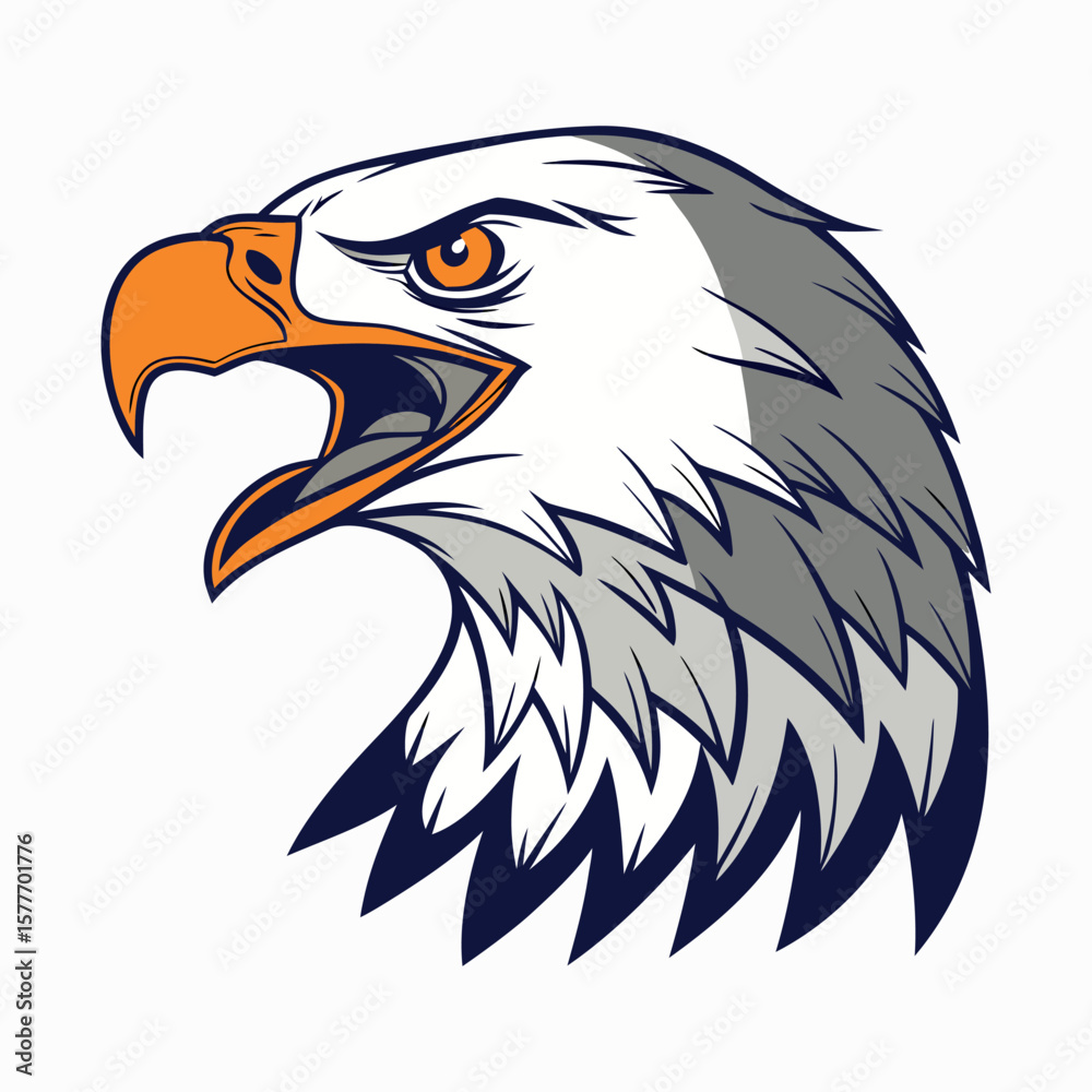 Obraz premium Bald eagle head vector art