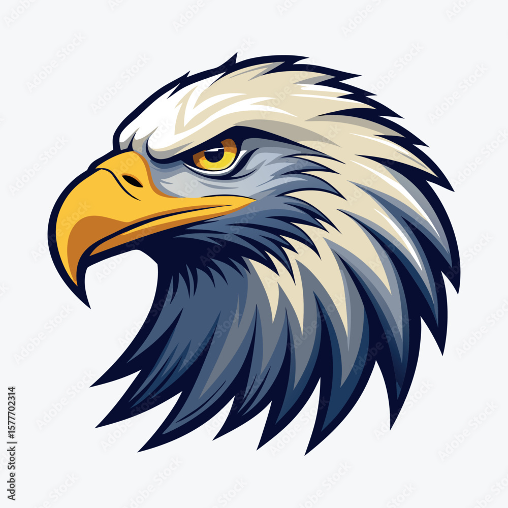 Fototapeta premium Bald eagle head vector art