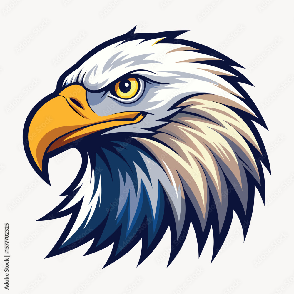 Obraz premium Bald eagle head vector art