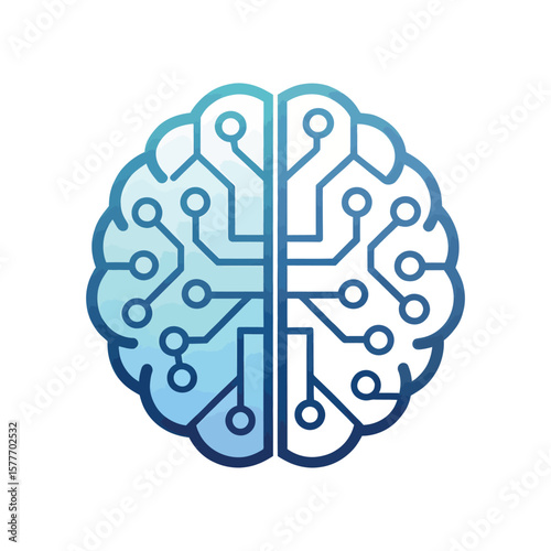 Digital Brain: A modern, illustrative representation of the human brain infused with digital circuitry, capturing the fusion of human intellect and technological advancement.