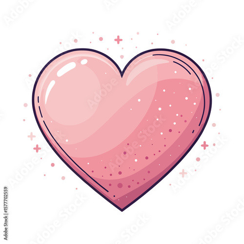 Pink Heart Illustration: A charming illustration of a pink heart, radiating warmth and affection, perfect for Valentine's Day, romantic designs, or expressing love and care.