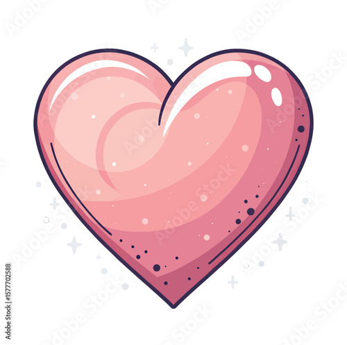 Pink Heart Illustration: A delightful pink heart illustration, showcasing love, care, and affection in a charming and engaging manner. 
