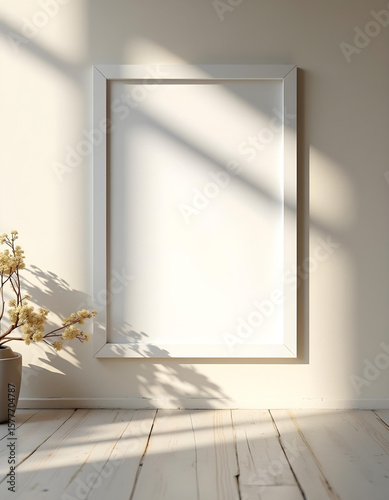 Minimalist modern photo frame. Minimal photo frame for mock up. Clean and simple style home decoration. pink and blue color tone. Aesthetic interior design. relax and chill. key up.