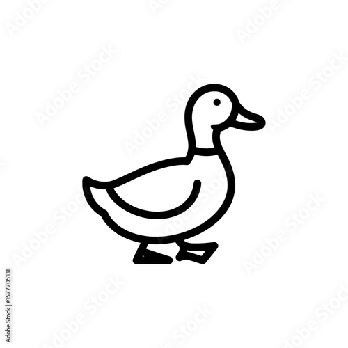 Outline of a duck with simple line details for decorative use