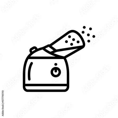 toaster with popping bread for breakfast or snack preparation