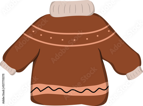 Brown wool sweater illustration