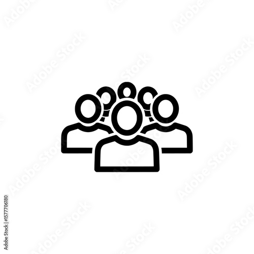 group of people icon with outline style for user and team concepts