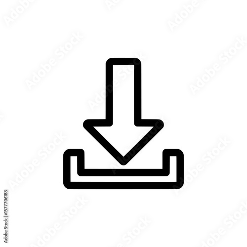 Download arrow pointing downward into a box icon