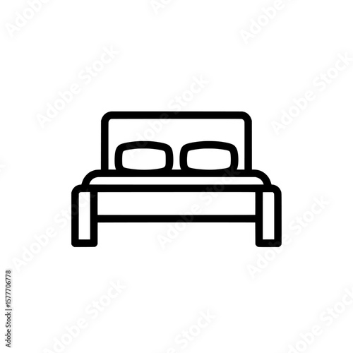 Minimalist bed outline with pillows for bedroom decor