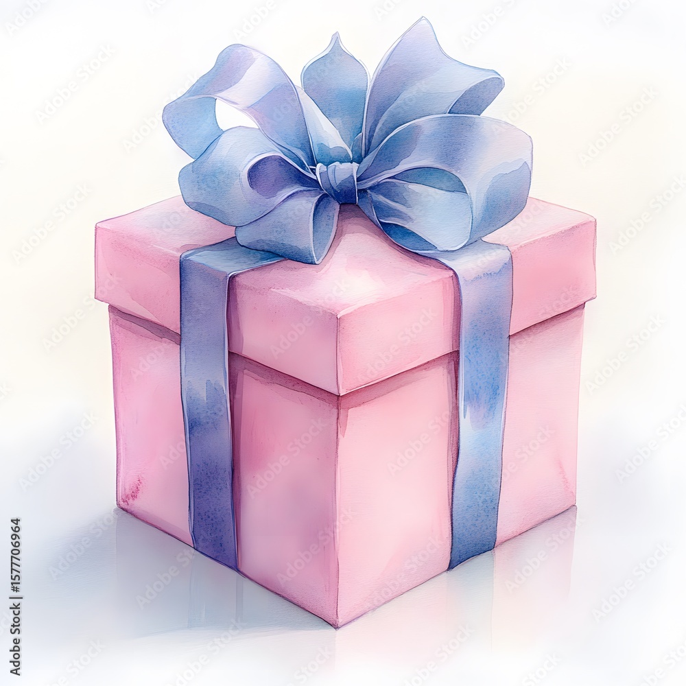 Obraz premium Watercolor Gift Boxes with Ribbons
