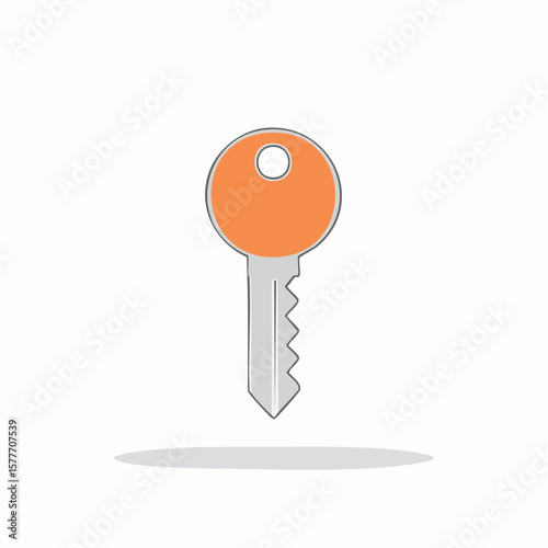 Orange and Gray Metal Key Illustration