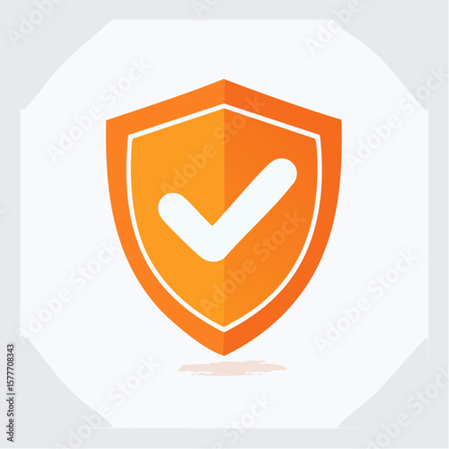 Orange Shield with White Check Mark Icon