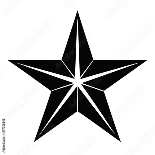 Simple black star silhouette a graphic symbol for favor or excellence