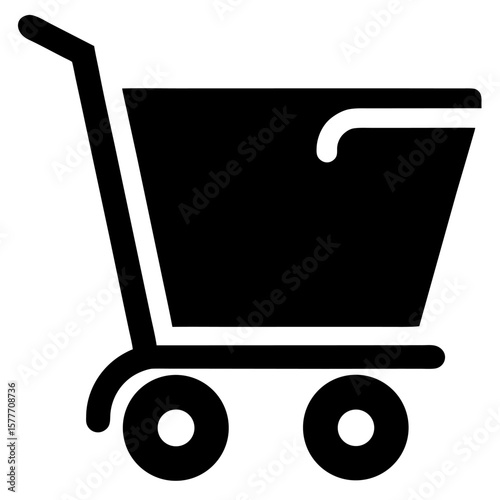 Black silhouette of a shopping cart icon for e commerce and retail services
