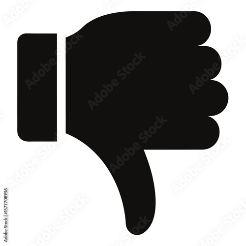 Black silhouette of a thumbs down icon indicating disapproval or rejection