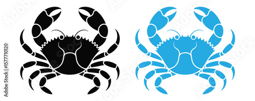 Crab logo vector. Sea food logo vector.Crab silhouette. Logo. Isolated crab on white background