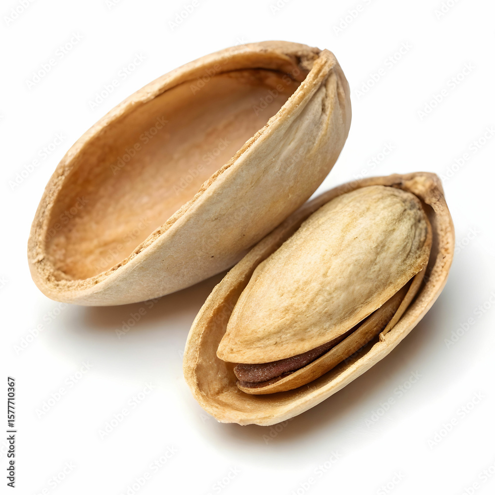 Fototapeta premium An empty pine nut shell, the natural protective casing left after extracting edible pine nuts,