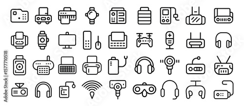 Device icon set Electronic various device icons