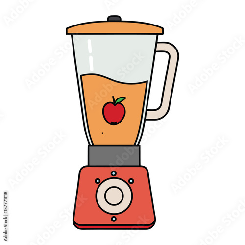 A sleek blender pouring fresh, golden apple juice into a clear glass, capturing the essence of crisp, natural fruit in a smooth, refreshing drink.
