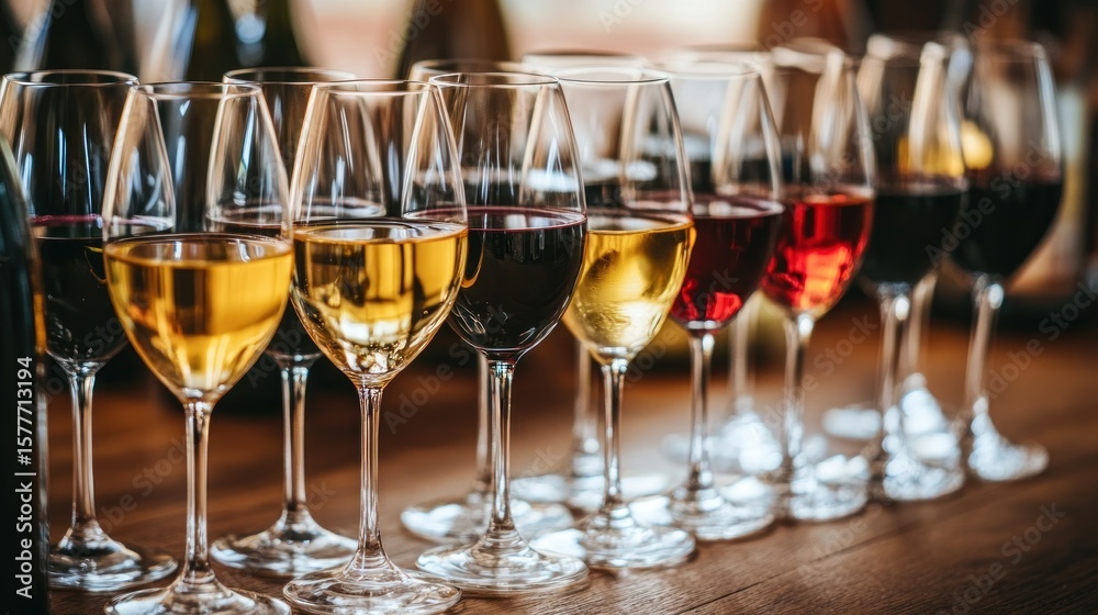 Row of wine glasses Row of wine glasses
