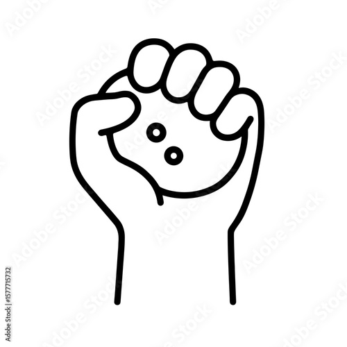 Hand holding stress ball icon symbolizing stress relief, outline icon