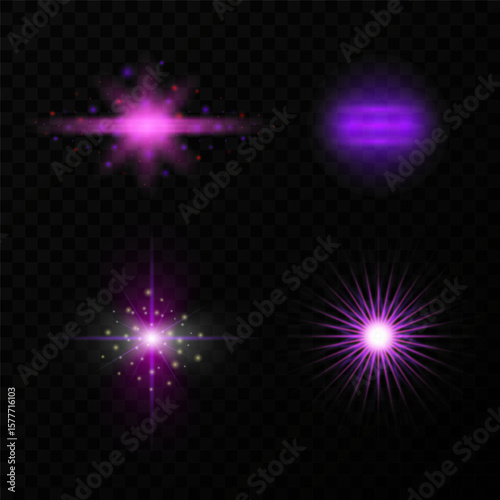 Pink and purple glowing flashes