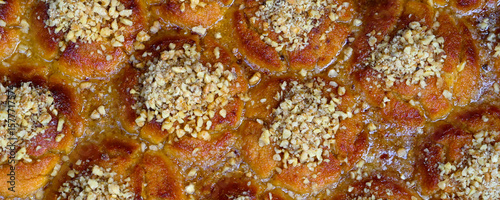 homemade sekerpare with walnuts, turkish sweet food