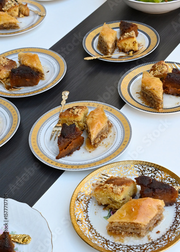 served homamade baklava in a plate