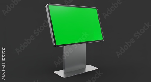 Modern Interactive Kiosk with Green Screen Mockup - Digital Signage Display