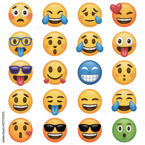 set of smileys
