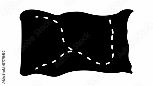 Illustration of a black map with dotted white lines