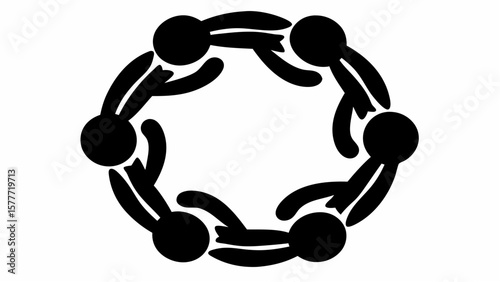 Silhouette of rabbits forming a circular pattern