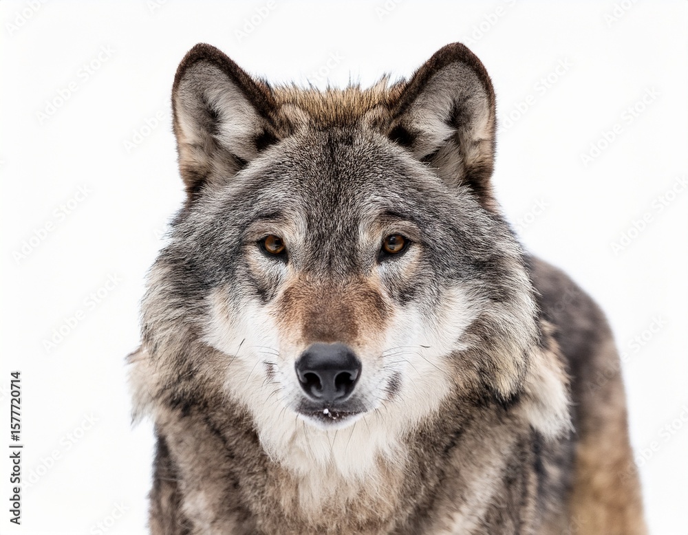 Fototapeta premium canadian wolf isolated on white background
