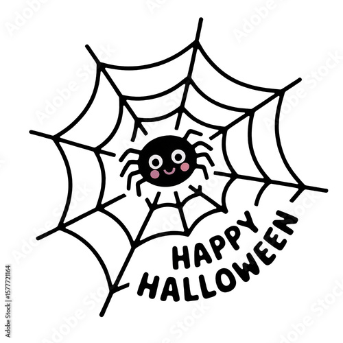 Halloween spider web on transparent background 